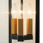 3 - Light Lantern Clear Glass Outdoor Wall Sconce - LightfixturesUAE