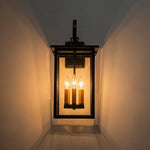 3 - Light Lantern Clear Glass Outdoor Wall Sconce - LightfixturesUAE