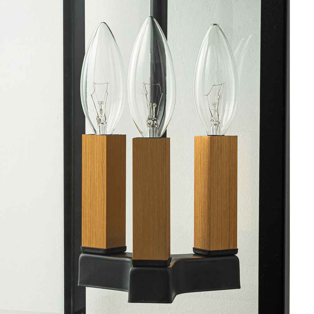 3 - Light Lantern Clear Glass Outdoor Wall Sconce - LightfixturesUAE