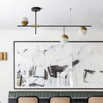 3 - Light Linear Glass Globe Ceiling Pendant Light - LightfixturesUAE