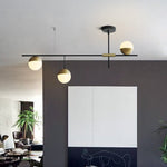 3 - Light Linear Glass Globe Ceiling Pendant Light - LightfixturesUAE