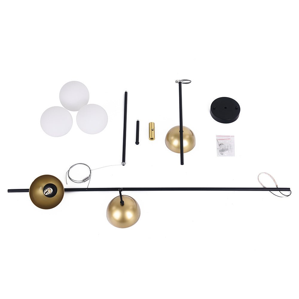 3 - Light Linear Glass Globe Ceiling Pendant Light - LightfixturesUAE