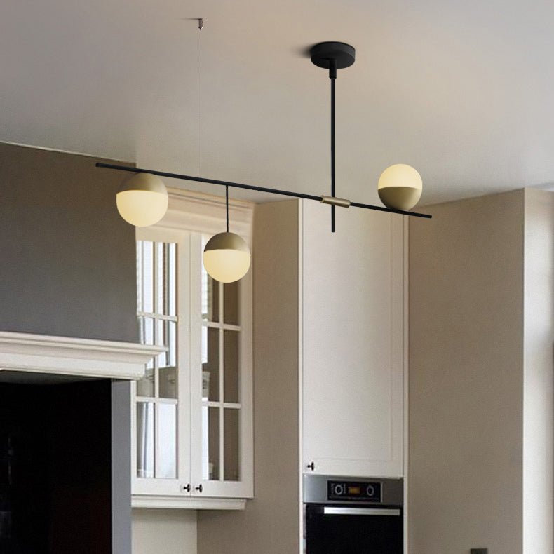 3 - Light Linear Glass Globe Ceiling Pendant Light - LightfixturesUAE