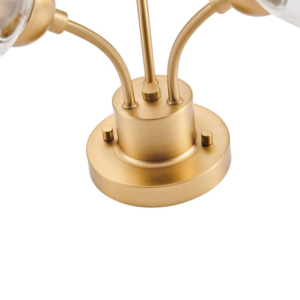 3 - Light Mid - Century Glass Sputnik Semi Flush Mount - LightfixturesUAE