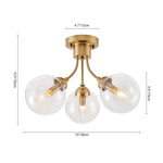 3 - Light Mid - Century Glass Sputnik Semi Flush Mount - LightfixturesUAE
