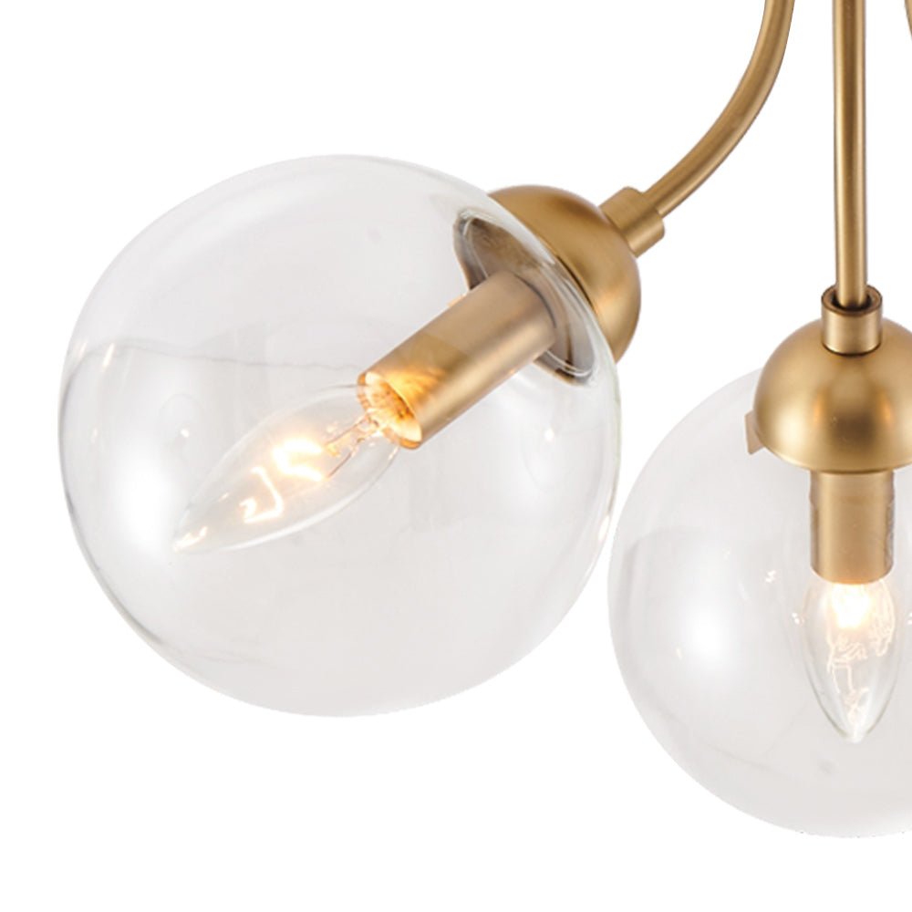 3 - Light Mid - Century Glass Sputnik Semi Flush Mount - LightfixturesUAE