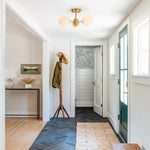 3 - Light Mid - Century Modern Frosted Glass Semi Flush Mount - LightfixturesUAE