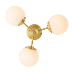 3 - Light Mid - Century Modern Frosted Glass Semi Flush Mount - LightfixturesUAE
