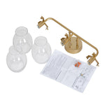 3 - Light Modern Brass Seeded Glass Wall Sconces - LightfixturesUAE