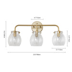 3 - Light Modern Brass Seeded Glass Wall Sconces - LightfixturesUAE