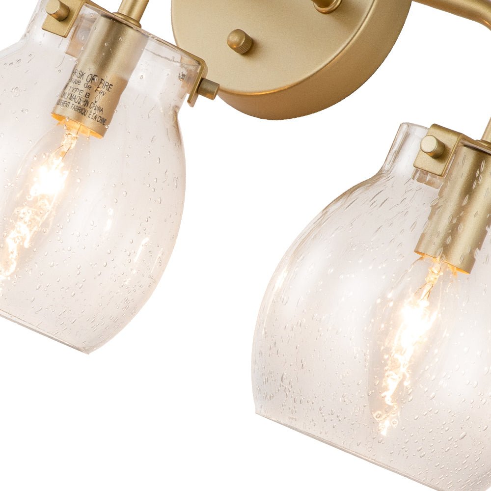 3 - Light Modern Brass Seeded Glass Wall Sconces - LightfixturesUAE