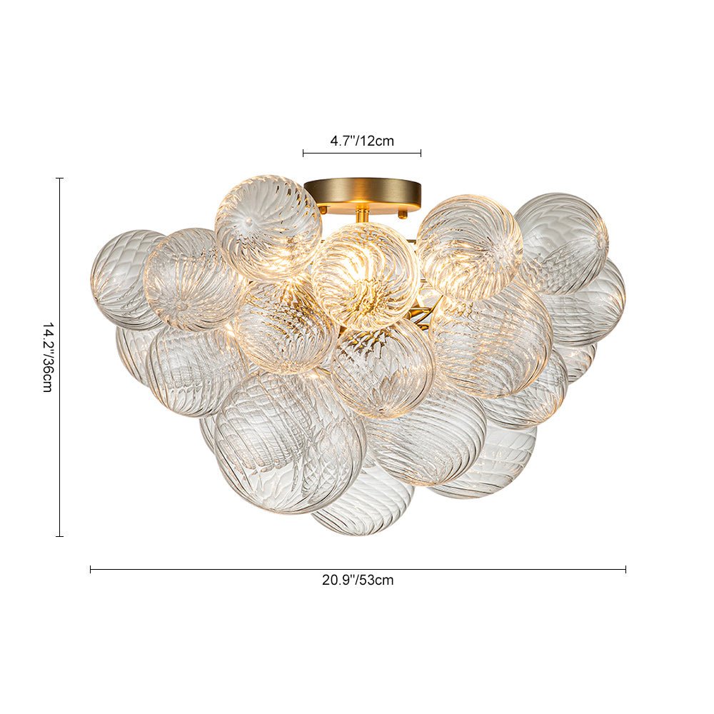 3 - Light Modern Cluster Glass Bubble Sputnik Chandelier - LightfixturesUAE