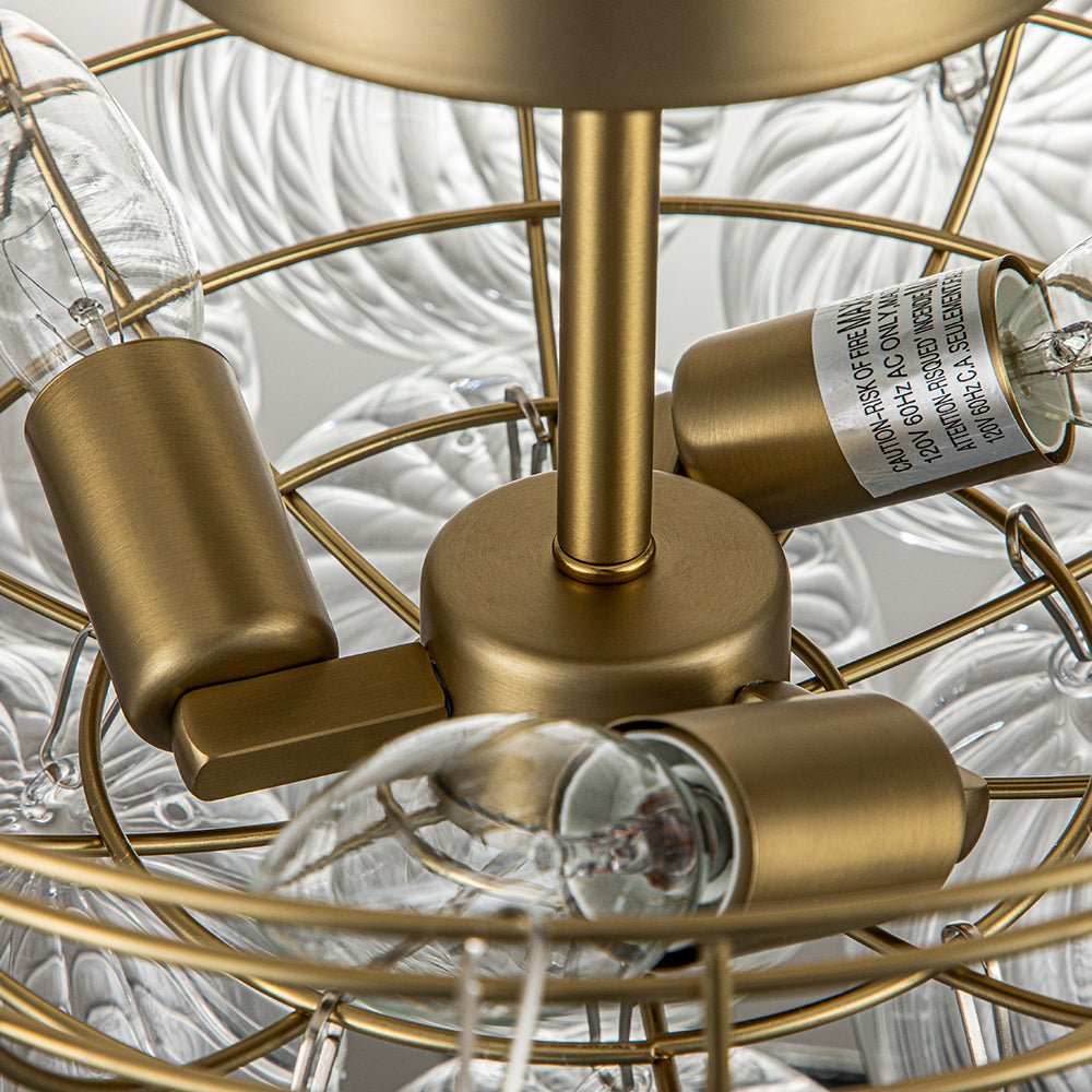 3 - Light Modern Cluster Glass Bubble Sputnik Chandelier - LightfixturesUAE