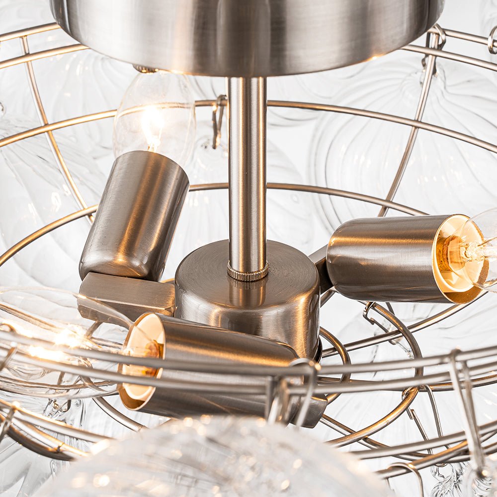 3 - Light Modern Cluster Glass Bubble Sputnik Chandelier - LightfixturesUAE
