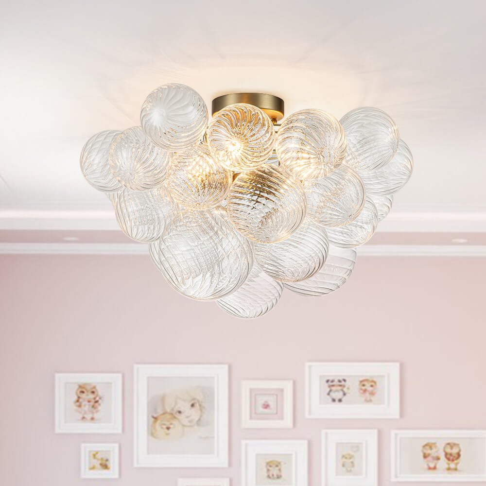 3 - Light Modern Cluster Glass Bubble Sputnik Chandelier - LightfixturesUAE