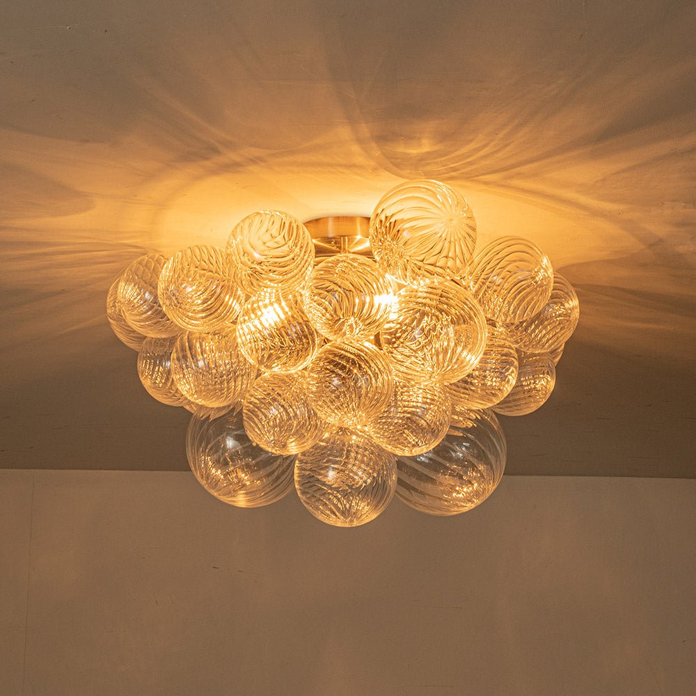 3 - Light Modern Cluster Glass Bubble Sputnik Chandelier - LightfixturesUAE