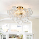 3 - Light Modern Cluster Glass Bubble Sputnik Chandelier - LightfixturesUAE