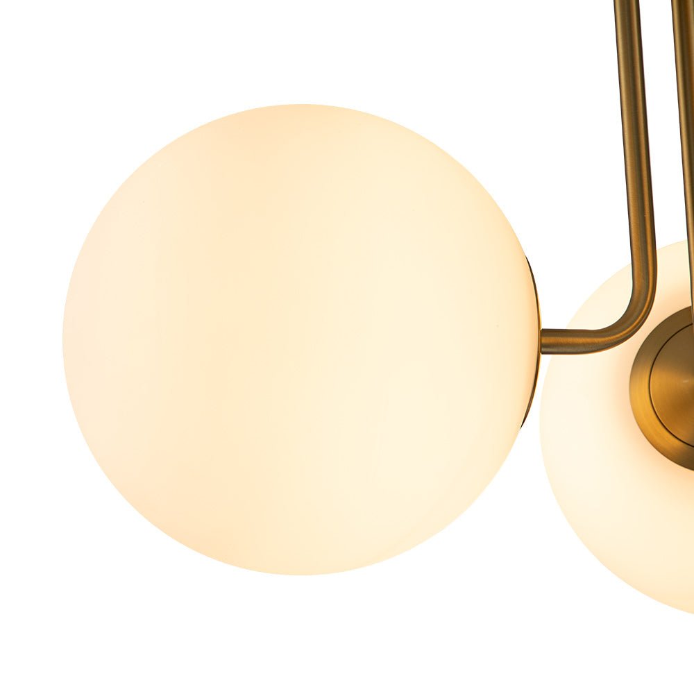 3 - Light Modern Mid - Century Gold Sputnik Semi Flush Mount - LightfixturesUAE