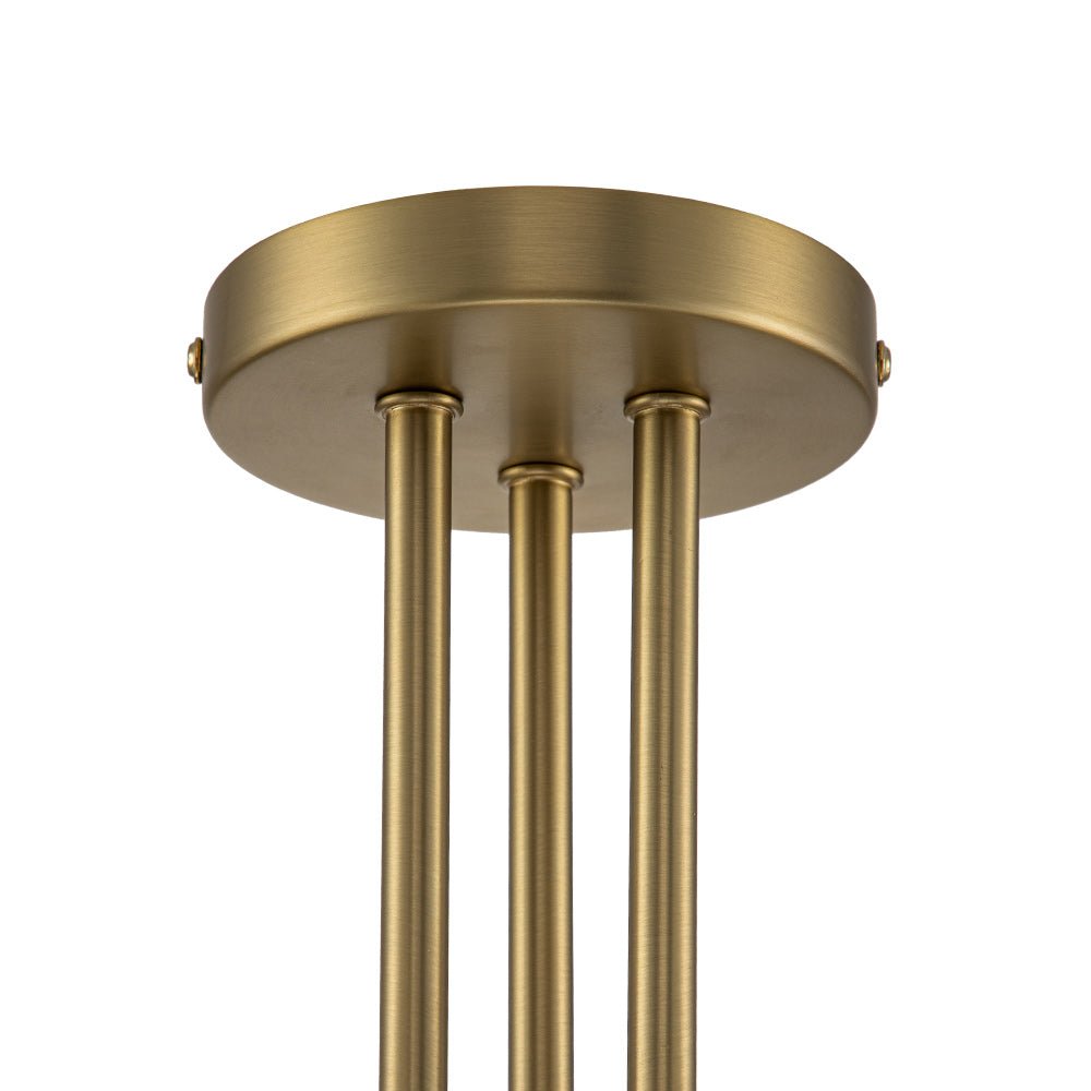 3 - Light Modern Mid - Century Gold Sputnik Semi Flush Mount - LightfixturesUAE