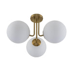 3 - Light Modern Mid - Century Gold Sputnik Semi Flush Mount - LightfixturesUAE