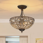 3 - Light Modern Roman Style 3 - Light Dark Bronze Chandelier - LightfixturesUAE