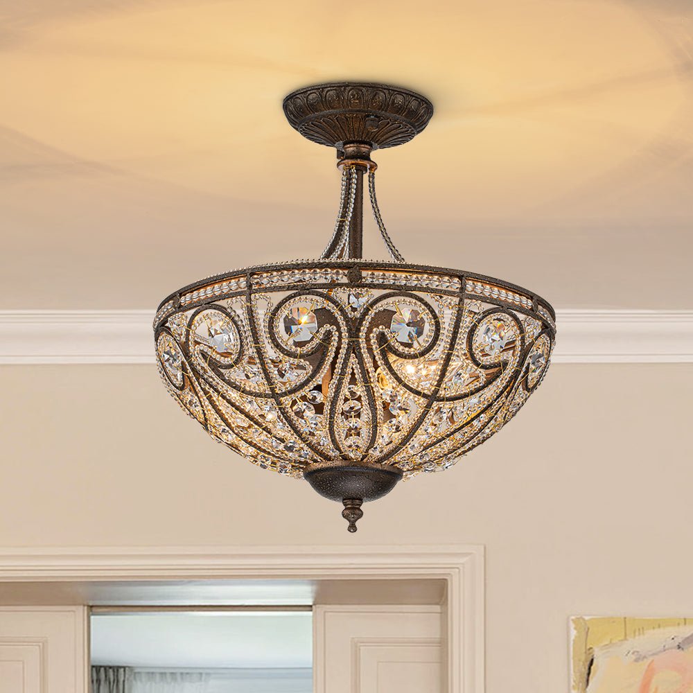 3 - Light Modern Roman Style 3 - Light Dark Bronze Chandelier - LightfixturesUAE