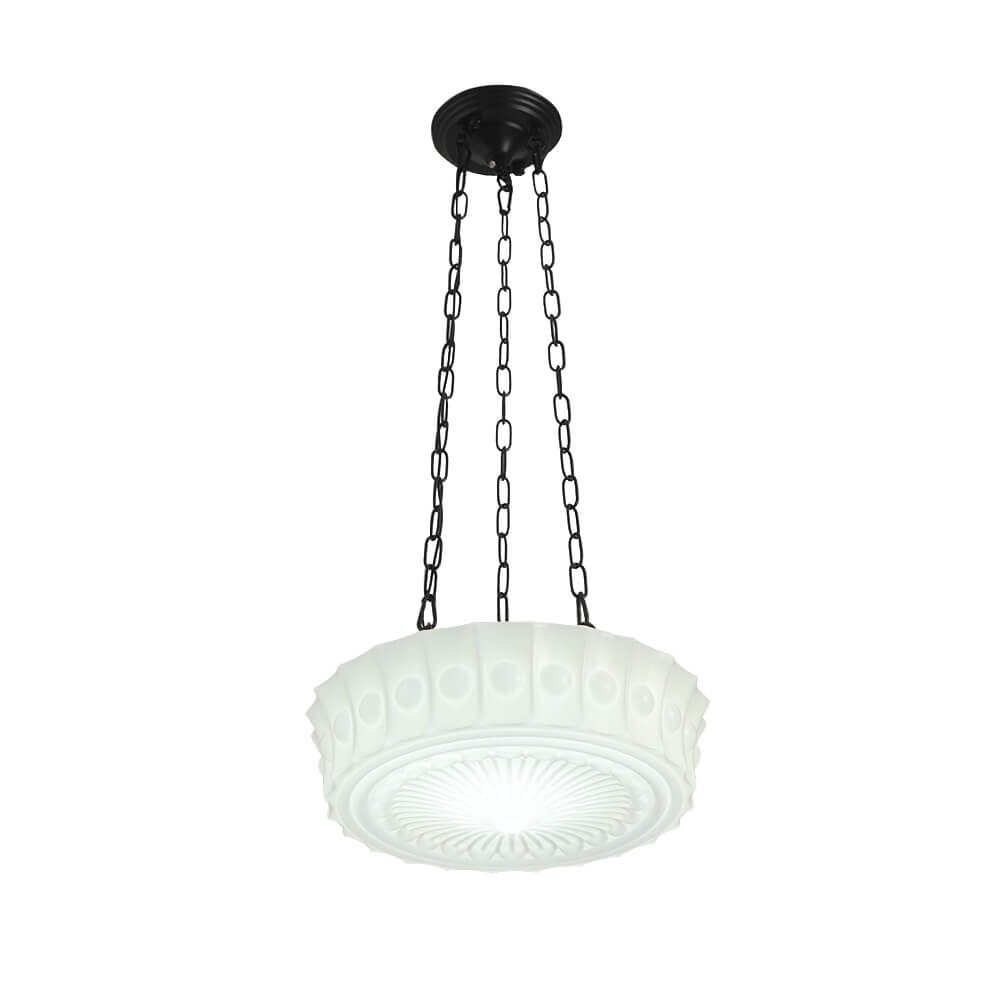 3 - Light Modern Round Milky White Glass Pendant - LightfixturesUAE