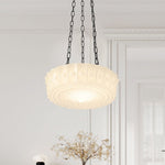 3 - Light Modern Round Milky White Glass Pendant - LightfixturesUAE