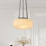 3 - Light Modern Round Milky White Glass Pendant - LightfixturesUAE