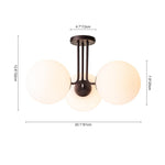 3 - Light Oil - rubbed Sputnik Semi Flush Mount - LightfixturesUAE
