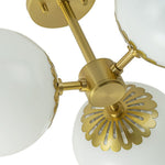 3 - Light Opal Glass Brass Semi Flush Mount Light - LightfixturesUAE