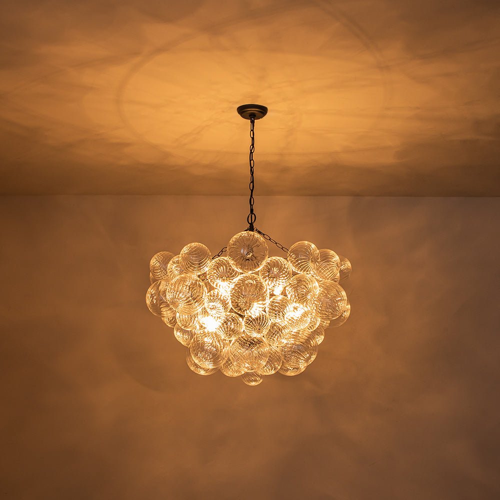 3/8 - Light Modern Cluster Glass Bubble Chandelier - LightfixturesUAE