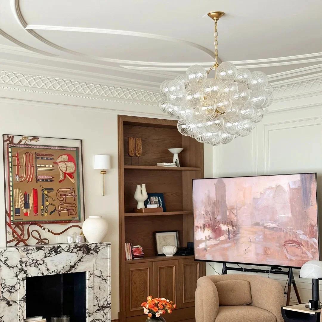 3/8 - Light Modern Cluster Glass Bubble Chandelier - LightfixturesUAE