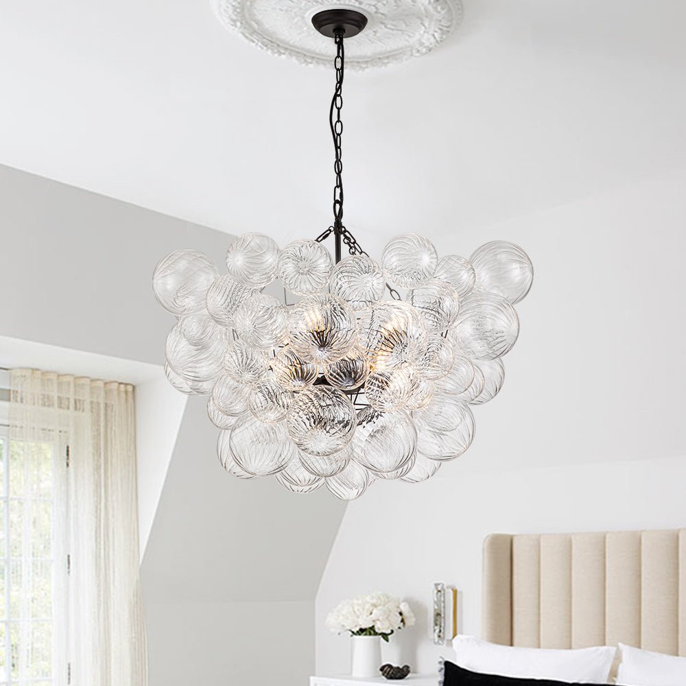 3/8 - Light Modern Cluster Glass Bubble Chandelier - LightfixturesUAE