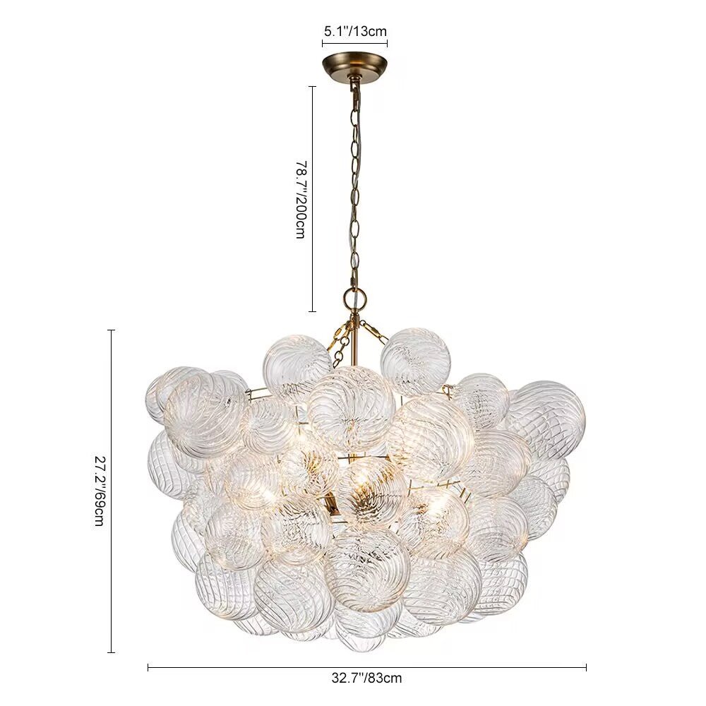 3/8 - Light Modern Cluster Glass Bubble Chandelier - LightfixturesUAE