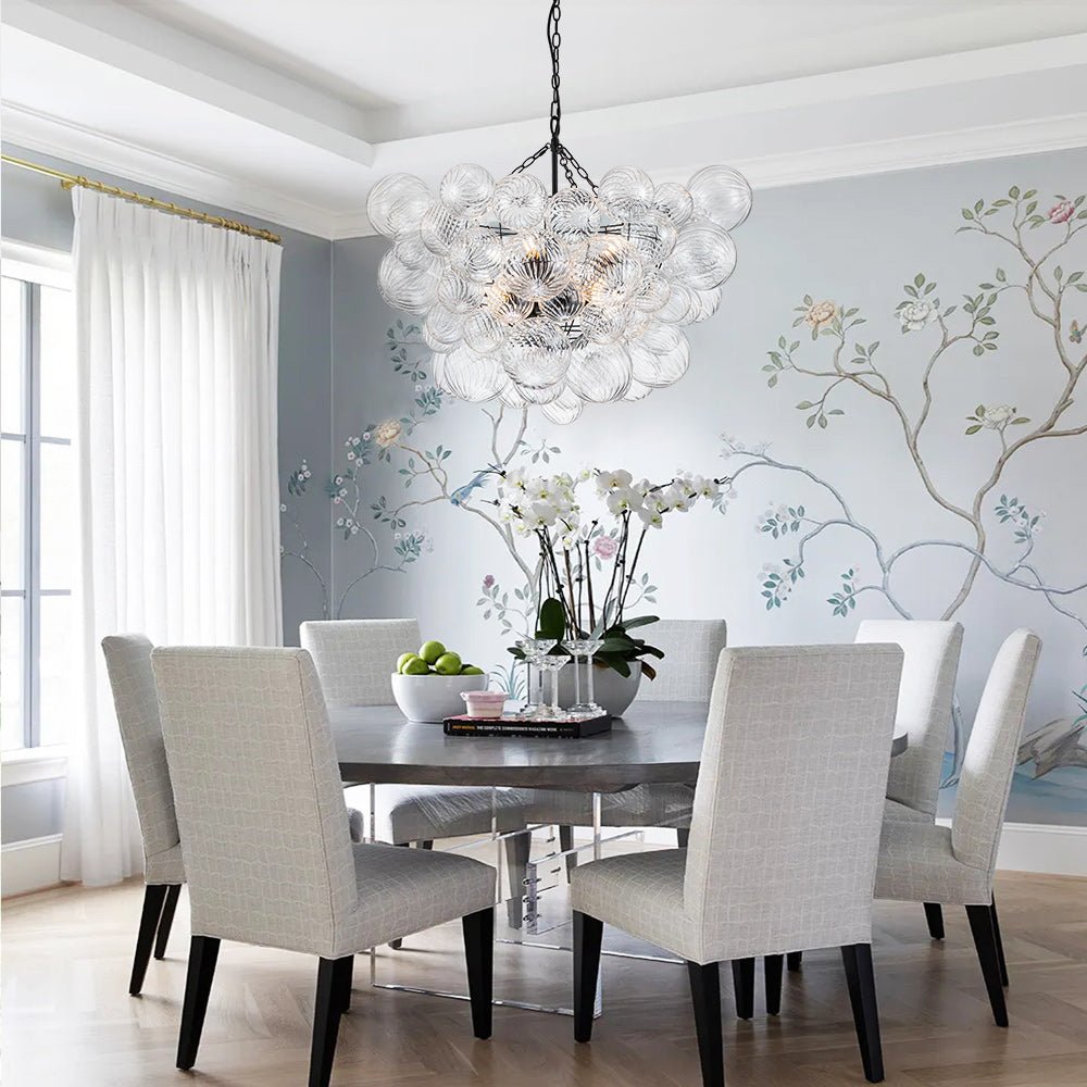 3/8 - Light Modern Cluster Glass Bubble Chandelier - LightfixturesUAE