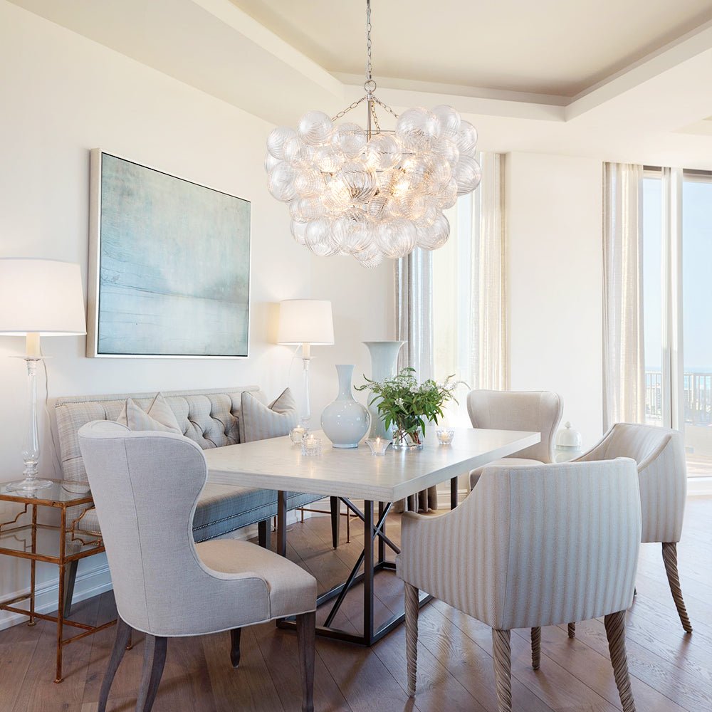 3/8 - Light Modern Cluster Glass Bubble Chandelier - LightfixturesUAE
