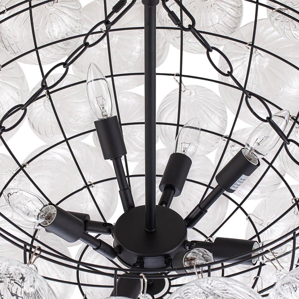 3/8 - Light Modern Cluster Glass Bubble Chandelier - LightfixturesUAE
