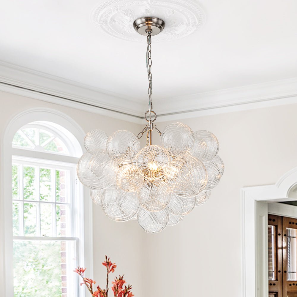 3/8 - Light Modern Cluster Glass Bubble Chandelier - LightfixturesUAE