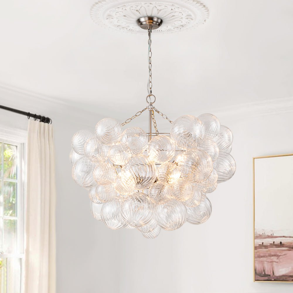 3/8 - Light Modern Cluster Glass Bubble Chandelier - LightfixturesUAE