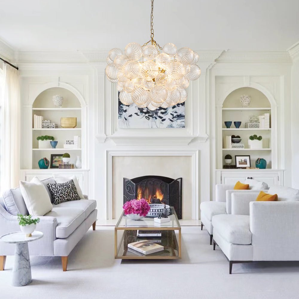 3/8 - Light Modern Cluster Glass Bubble Chandelier - LightfixturesUAE