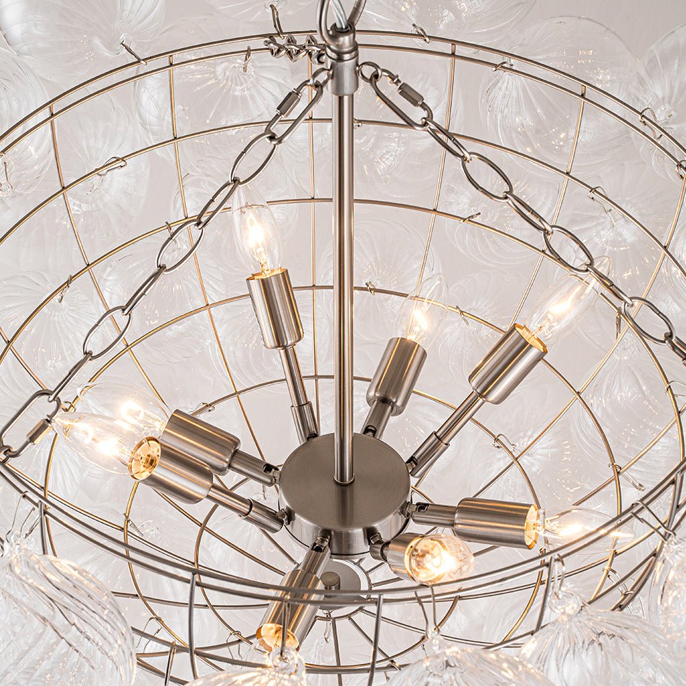 3/8 - Light Modern Cluster Glass Bubble Chandelier - LightfixturesUAE
