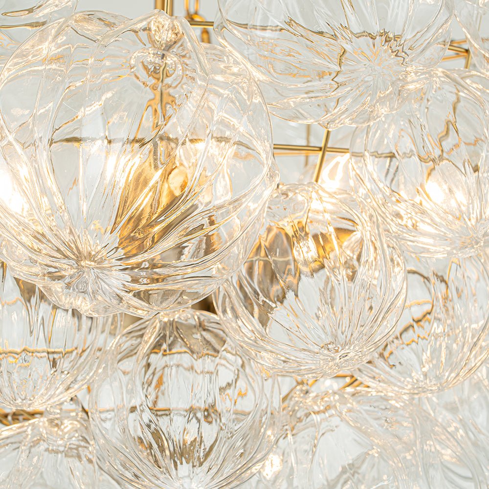 3/8 - Light Modern Cluster Texture Glass Bubble Chandelier - LightfixturesUAE