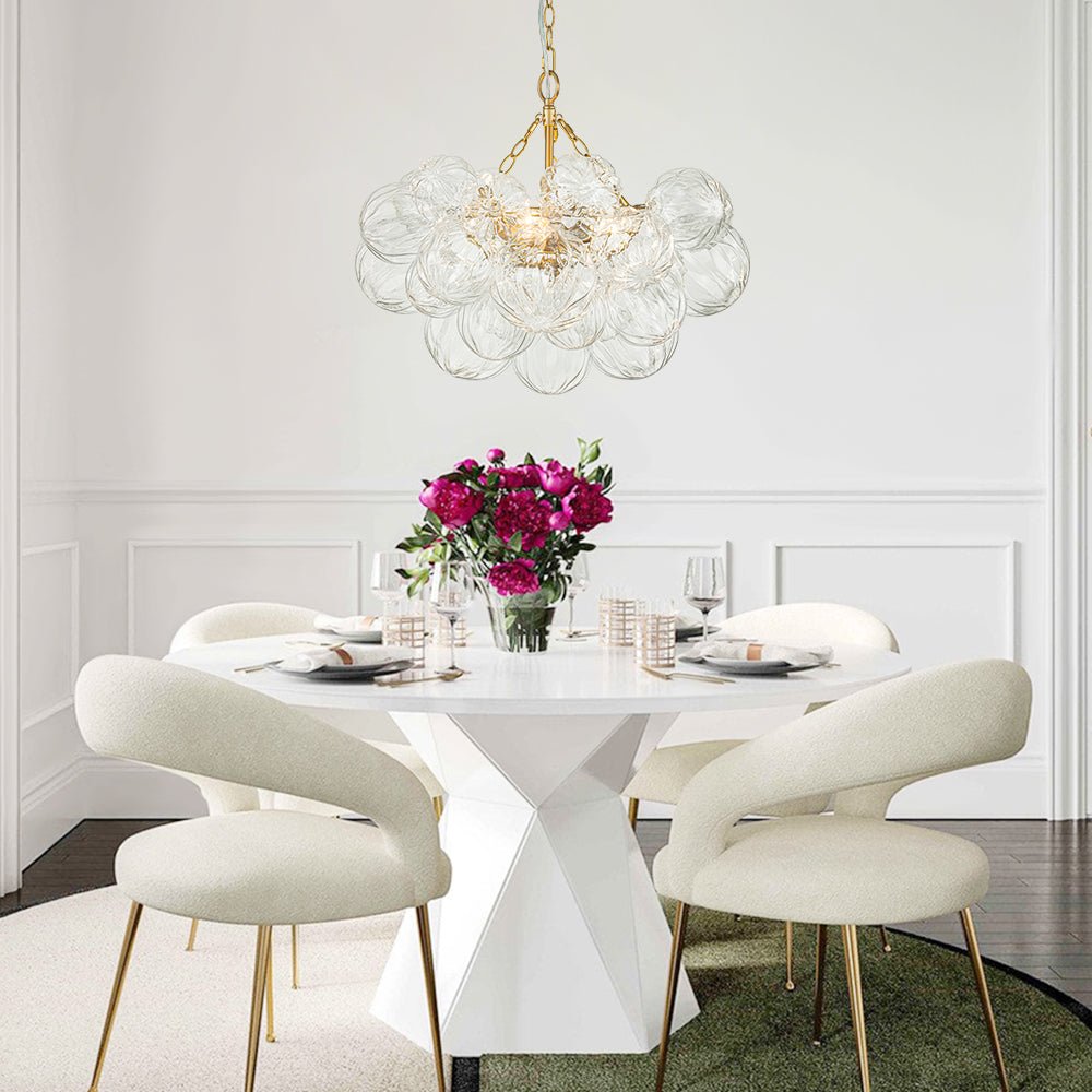 3/8 - Light Modern Cluster Texture Glass Bubble Chandelier - LightfixturesUAE