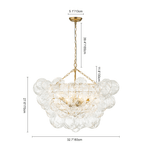 3/8 - Light Modern Cluster Texture Glass Bubble Chandelier - LightfixturesUAE
