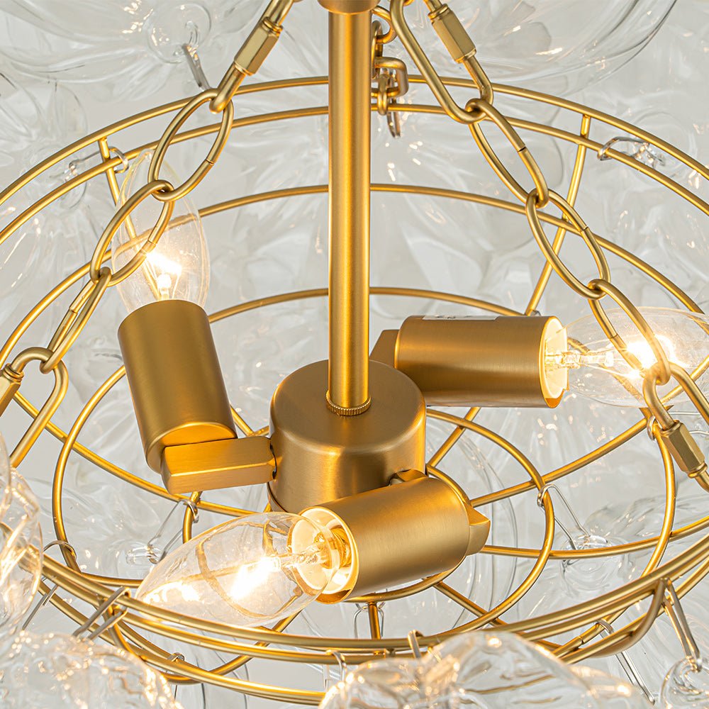3/8 - Light Modern Cluster Texture Glass Bubble Chandelier - LightfixturesUAE