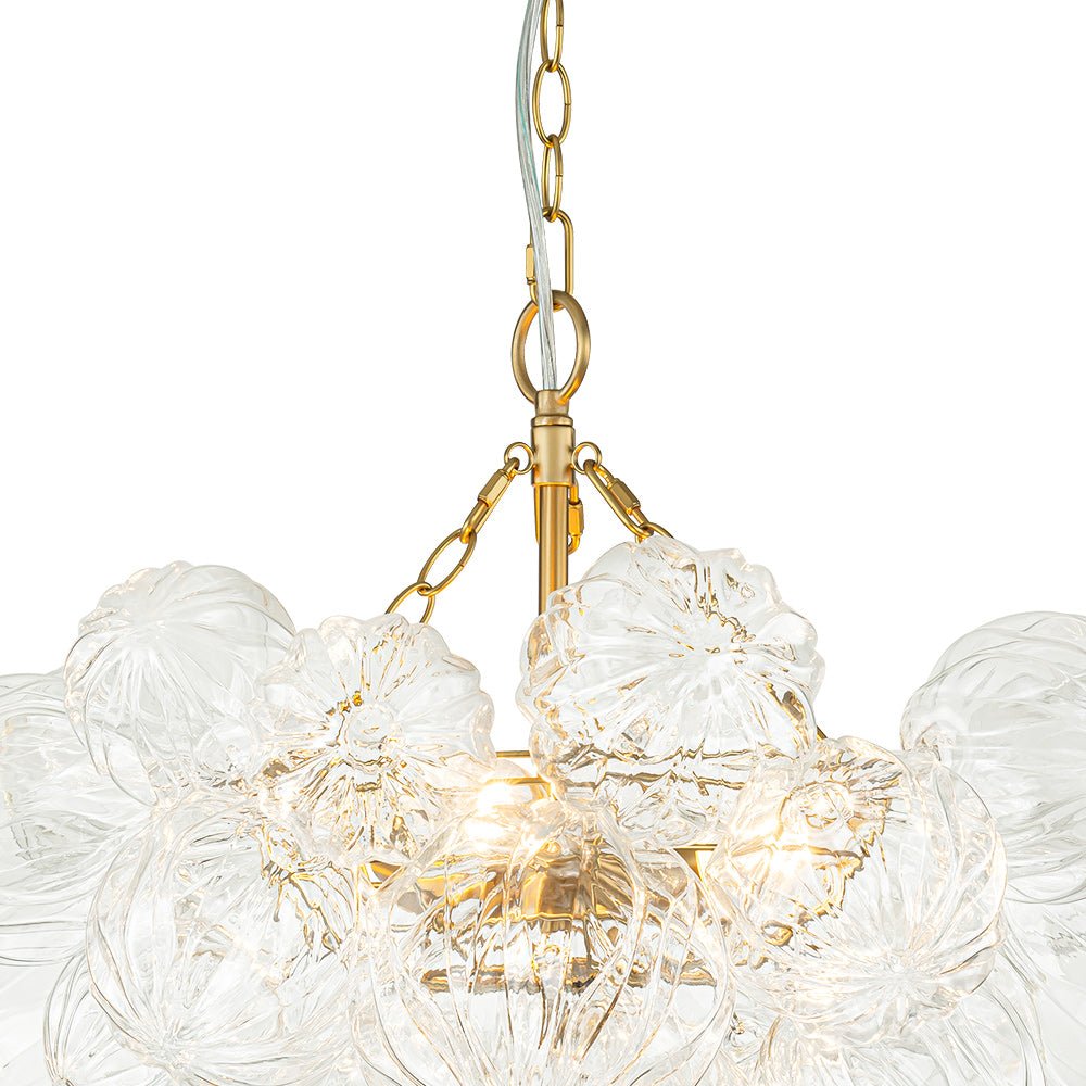 3/8 - Light Modern Cluster Texture Glass Bubble Chandelier - LightfixturesUAE