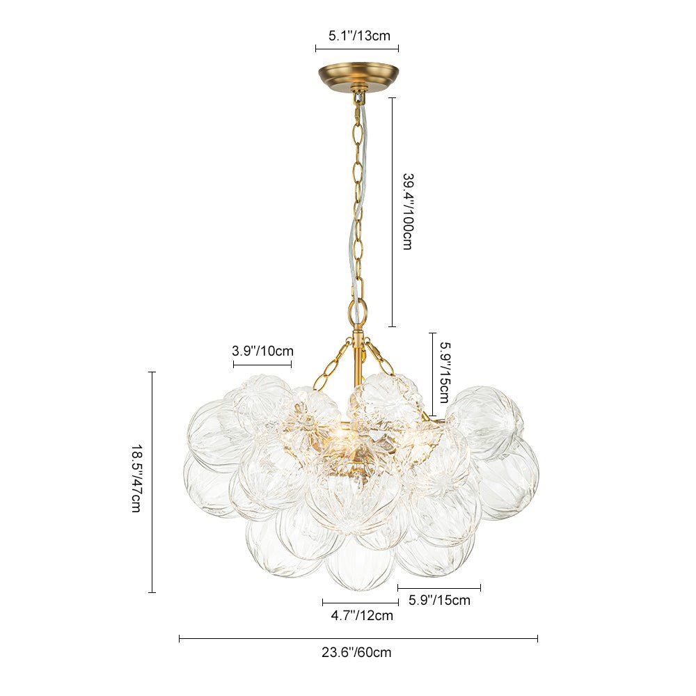 3/8 - Light Modern Cluster Texture Glass Bubble Chandelier - LightfixturesUAE