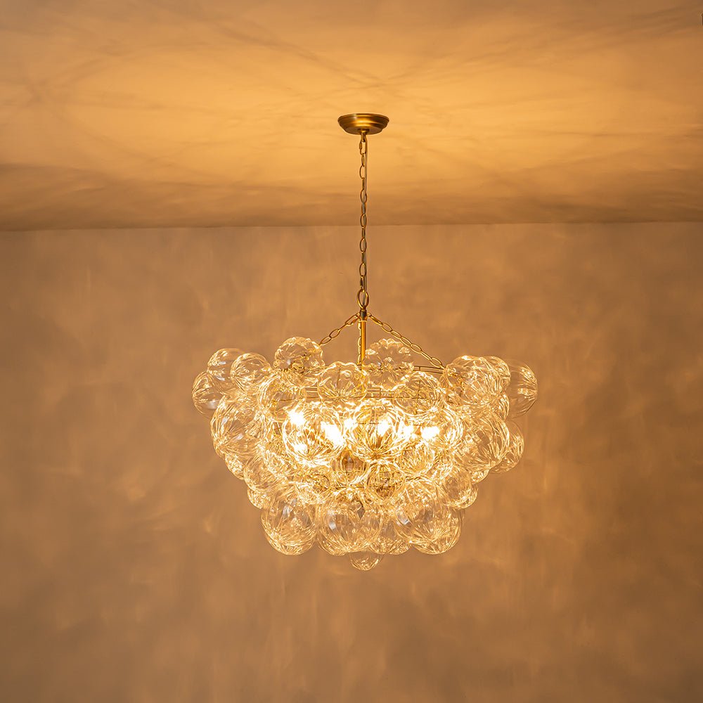 3/8 - Light Modern Cluster Texture Glass Bubble Chandelier - LightfixturesUAE