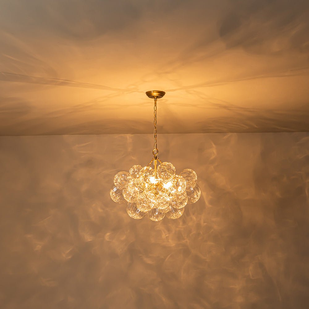 3/8 - Light Modern Cluster Texture Glass Bubble Chandelier - LightfixturesUAE